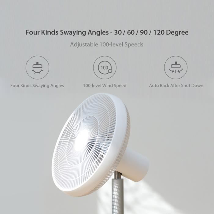 Ventilateur sur pied Xiaomi SMARTMI Standing Fan 2S jusqu'à 120 degrée Ventilateur sur pied Xiaomi SMARTMI Standing Fan 2S jusqu'à 120 degrée