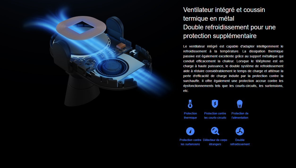 Chargeur de Voiture sans Fil Xiaomi Mi 20W CAR CHARGER PRO avec ventilation | Mi Mada Store