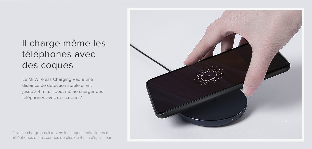 Chargeur sans Fil Xiaomi Mi Wireless Charging Pad Chargement même avec housse Chargeur sans Fil Xiaomi Mi Wireless Charging Pad Chargement même avec housse | Mi Mada Store