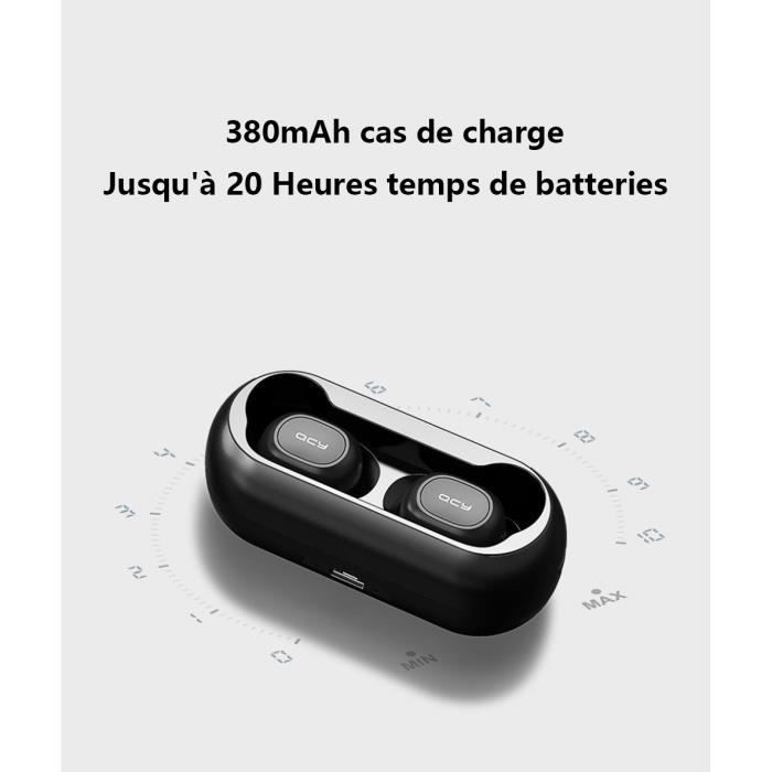 Ecouteur QCY T1 (T1C) True wireless binaural Bluetooth headset Noir Ecouteur QCY T1 (T1C) True wireless binaural Bluetooth headset Noir | Mi Mada Store