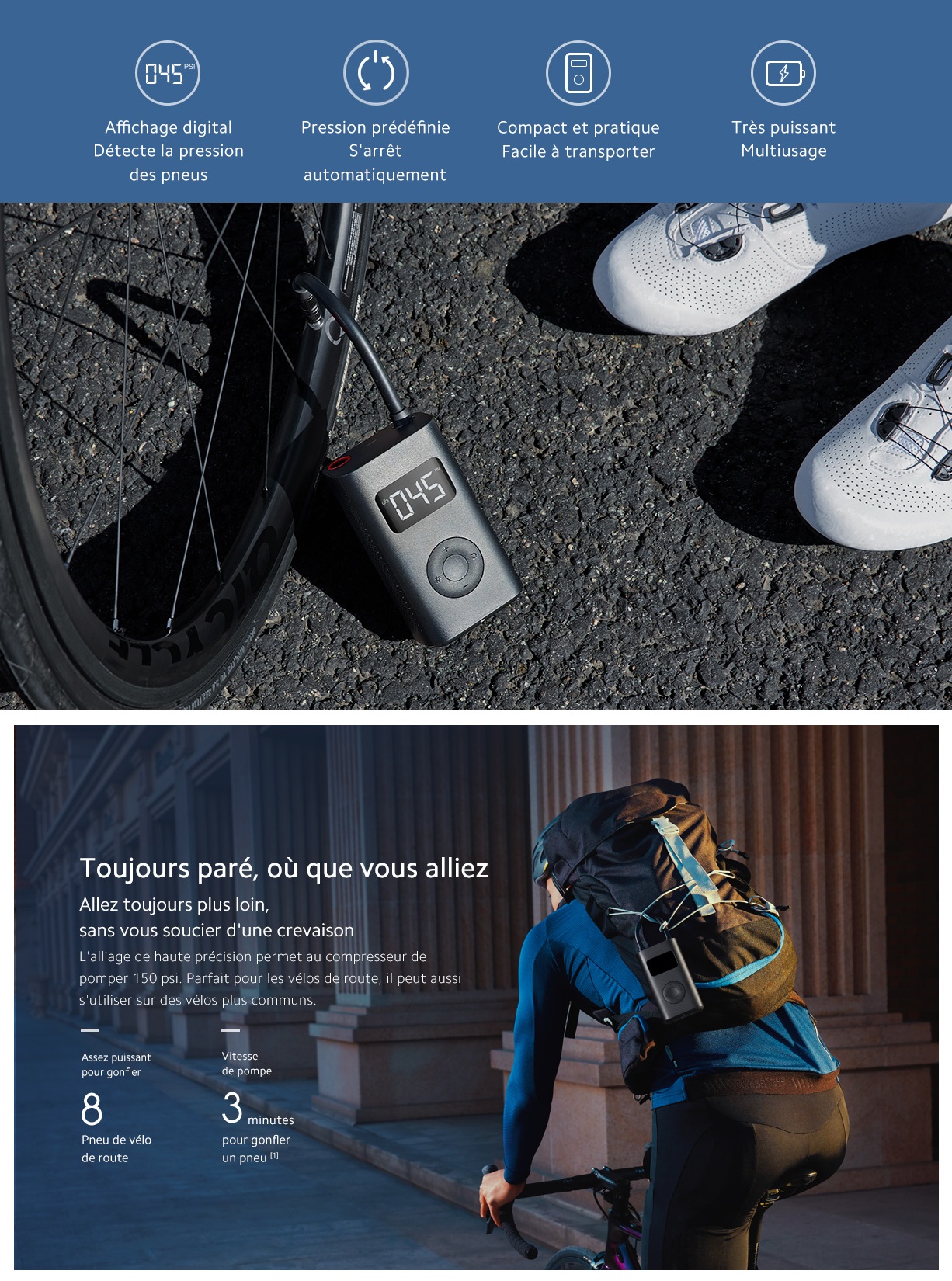 Pompe à air Portable MI PORTABLE ELECTRIC AIR COMPRESSOR pour Velo Pompe à air Portable MI PORTABLE ELECTRIC AIR COMPRESSOR pour Velo | Mi Mada Store