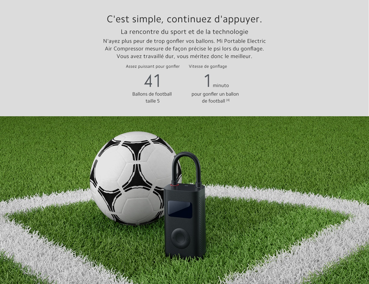 Pompe à air Portable MI PORTABLE ELECTRIC AIR COMPRESSOR pour ballon de foot Pompe à air Portable MI PORTABLE ELECTRIC AIR COMPRESSOR pour ballon de foot | Mi Mada Store