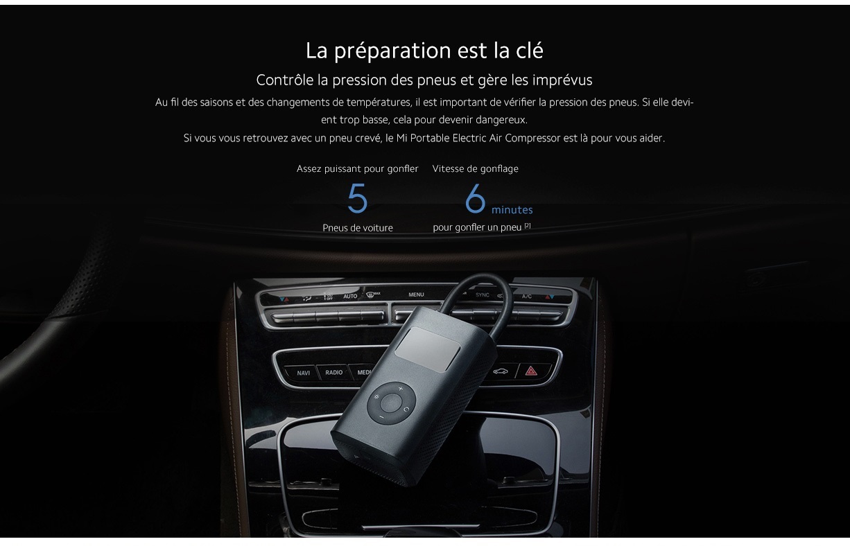 Pompe à air Portable MI PORTABLE ELECTRIC AIR COMPRESSOR pour voiture Pompe à air Portable MI PORTABLE ELECTRIC AIR COMPRESSOR pour voiture | Mi Mada Store