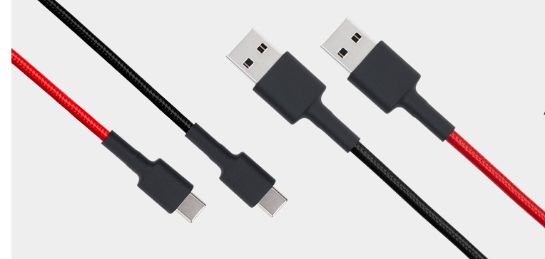 Xiaomi MI BRAIDED USD TYPE C CABLE 100 CM Noir et rouge | Mi Mada Store
