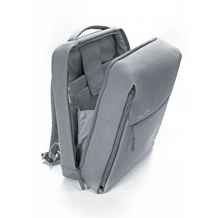 Xiaomi MI CITY BACKPACK Gris claire grande ouverture | Mi Mada Store
