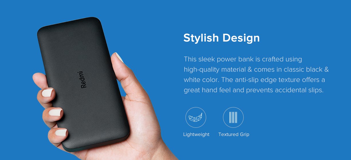 Xiaomi Redmi Power Bank 10000 mAh-Noir Xiaomi Redmi Power Bank 10000 mAh-Noir