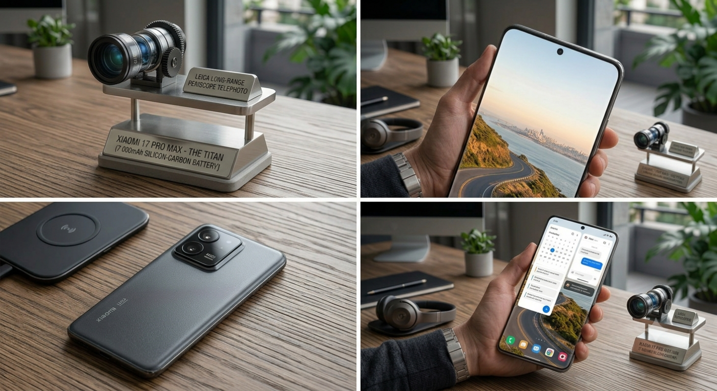 Présentation du Xiaomi 17 Pro Max The Titan avec son module photo Leica à périscope téléphoto longue portée et sa batterie silicium-carbone de 7 000 mAh | mi-mada.store