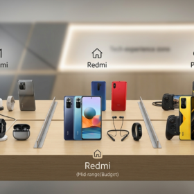 Comparatif des gammes Xiaomi, Redmi et POCO avec smartphones, montres connectées et accessoires dans un magasin Xiaomi | mi-mada.store